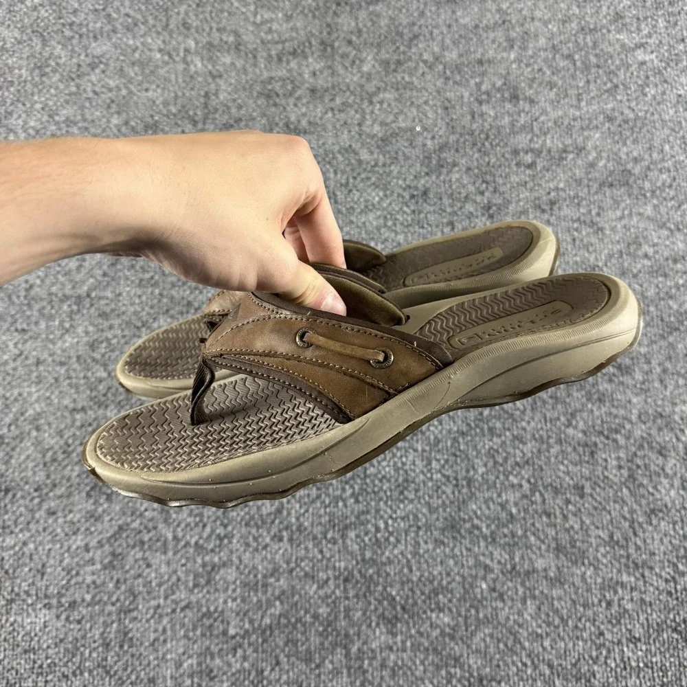 Sperry Top-Sider Sandals Mens Size 7 Leather Thong Flip Flop Comfort Slip On